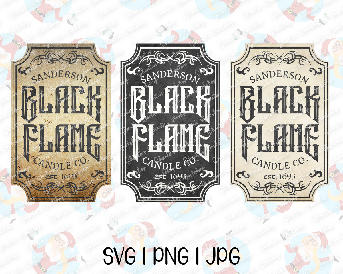 Order Custom Black Candle Labels