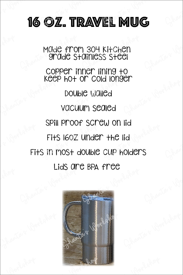 CUSTOM TUMBLER: 16oz Travel Mug (hogg)