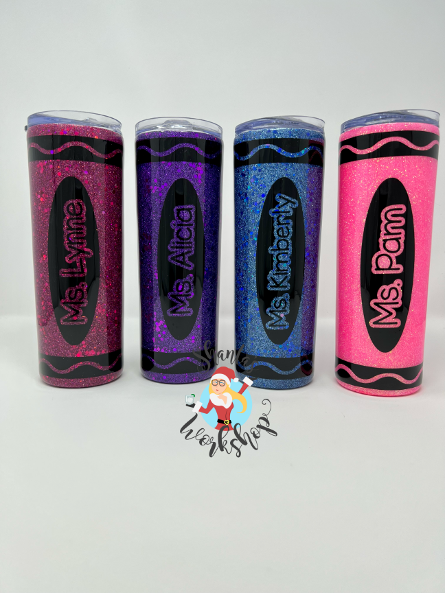 Crayon Tumblers, Kids Students, Glitter Crayon Kids Tumbler