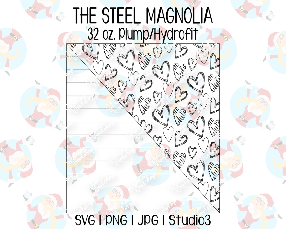 Steel magnolia true 32 oz tumbler template Sublimation wrap